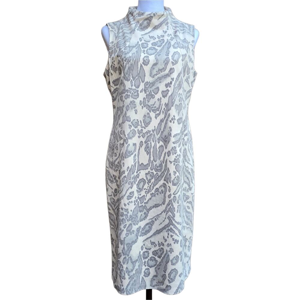 Faux Suede Dress J. McLaughlin Liz Size L Jaguar Animal Print Stretch Sleeveless